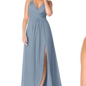 Blue Maxi bridesmaid dress with Slit